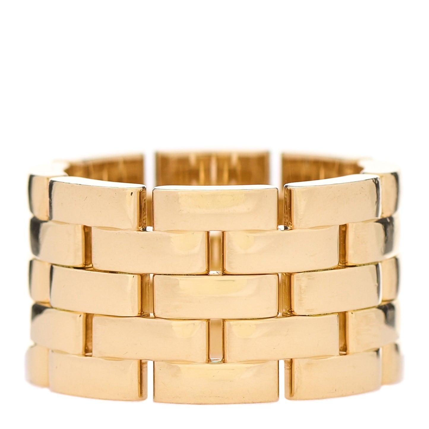 18K Yellow Gold Maillon Panthere 5 Rows Ring 54 6.75