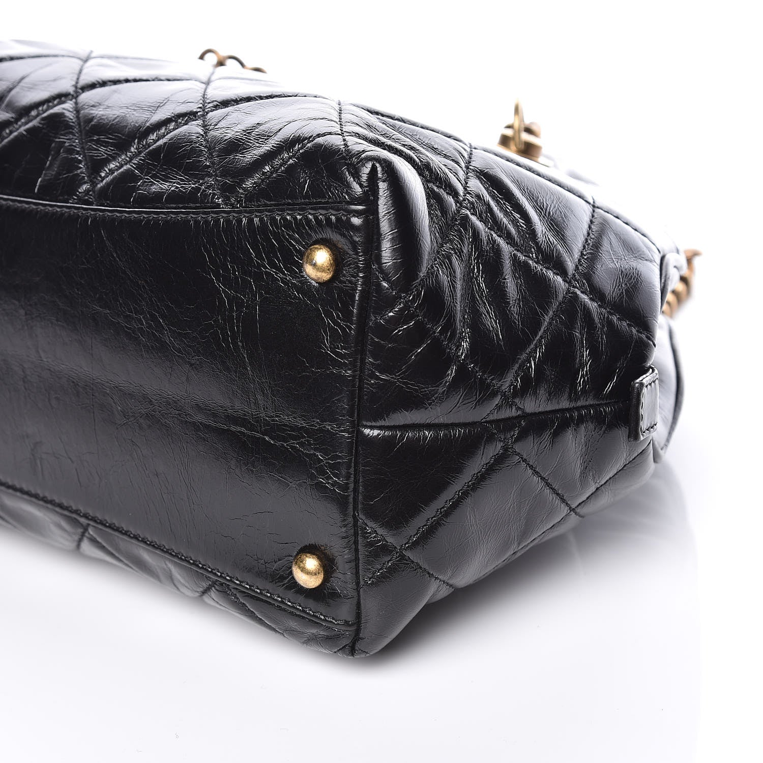 Chanel Glazed Calfskin Castle Rock Bowling Bag Black 9 of 9