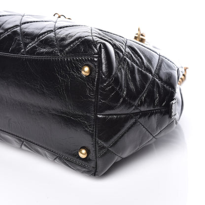 Chanel Glazed Calfskin Castle Rock Bowling Bag Black 9 of 9