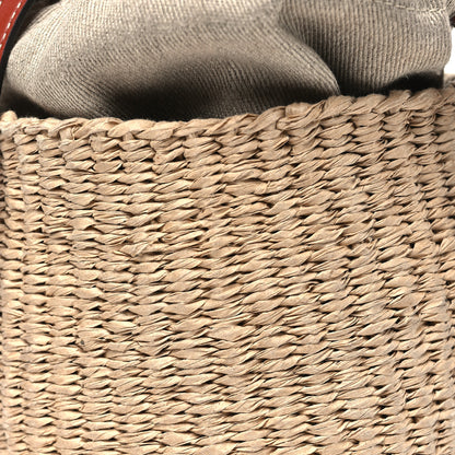 Chloe X MIFUKO Raffia Calfskin Small Woody Basket Shoulder Bag Beige Brown 7 of 9