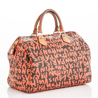 Louis Vuitton Monogram Graffiti Speedy 30 Orange 3 of 7