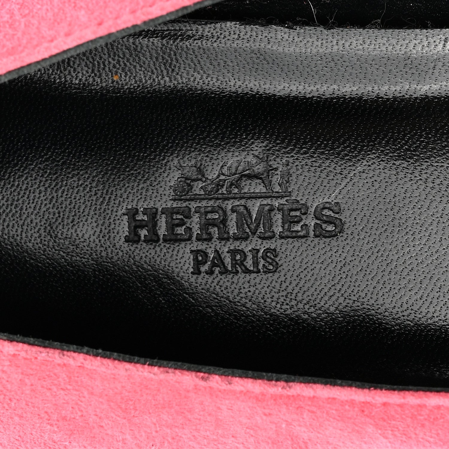 Hermes Velvet Goatskin Patent Epsom Nice Ballerina Flats 37.5 Fuchsia Black 8 of 9
