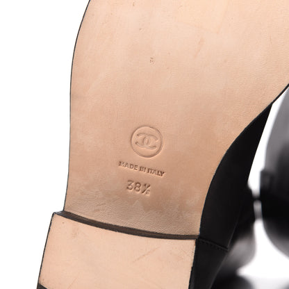 Chanel Calfskin Riding Boots 38.5 Black 6 of 8