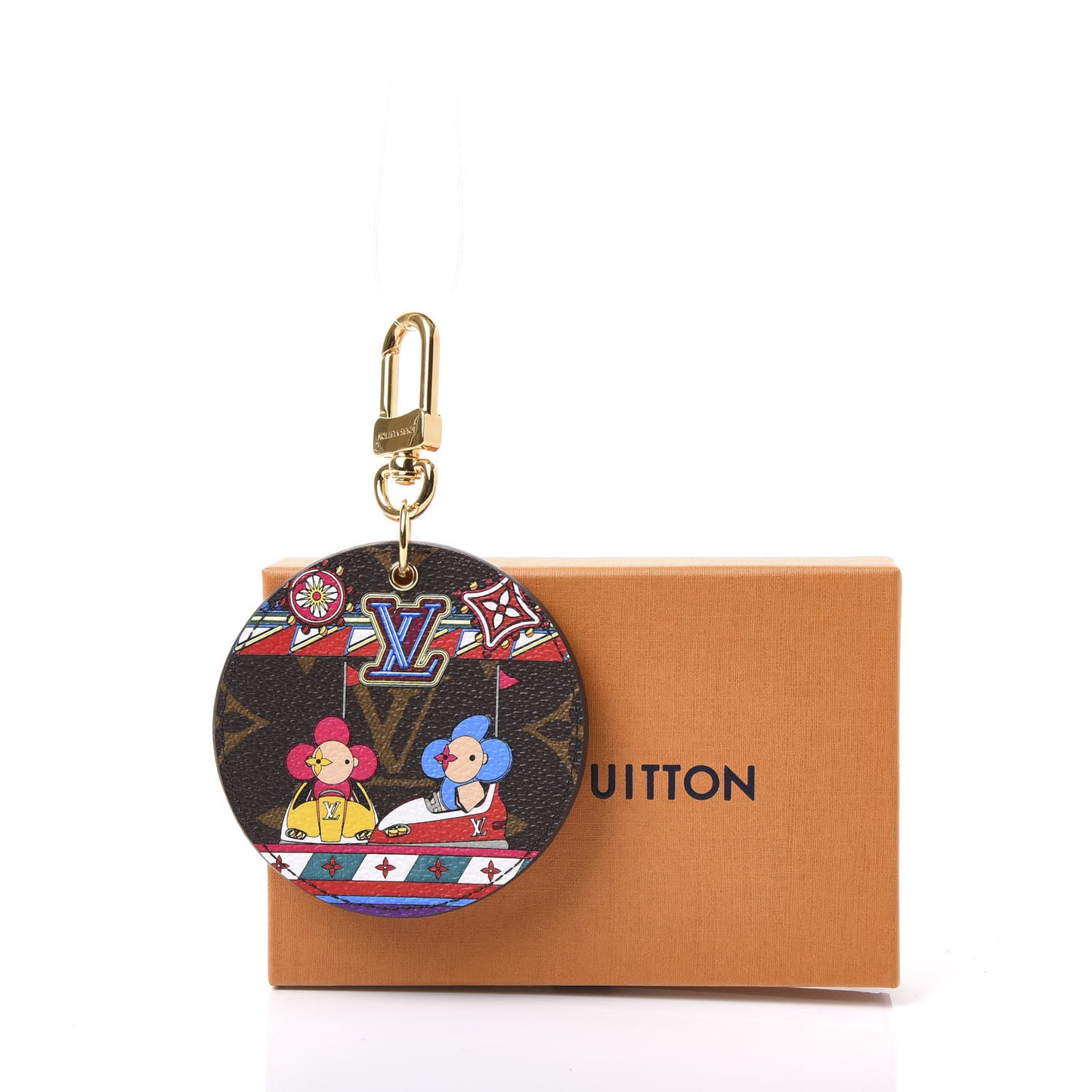 Monogram 2020 Christmas Animation Bumper Cars Bag Charm Key Ring Coquelicot