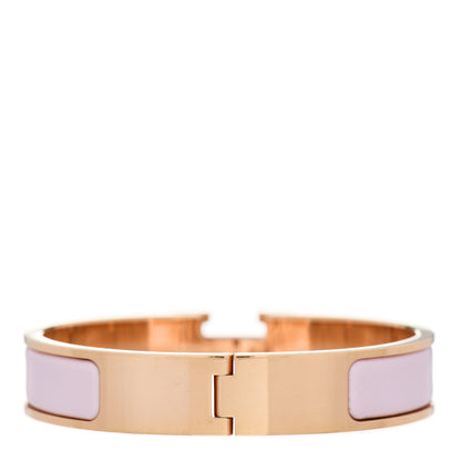 Hermes Enamel Narrow Clic Clac H Bracelet PM Rose Candeur 3 of 7