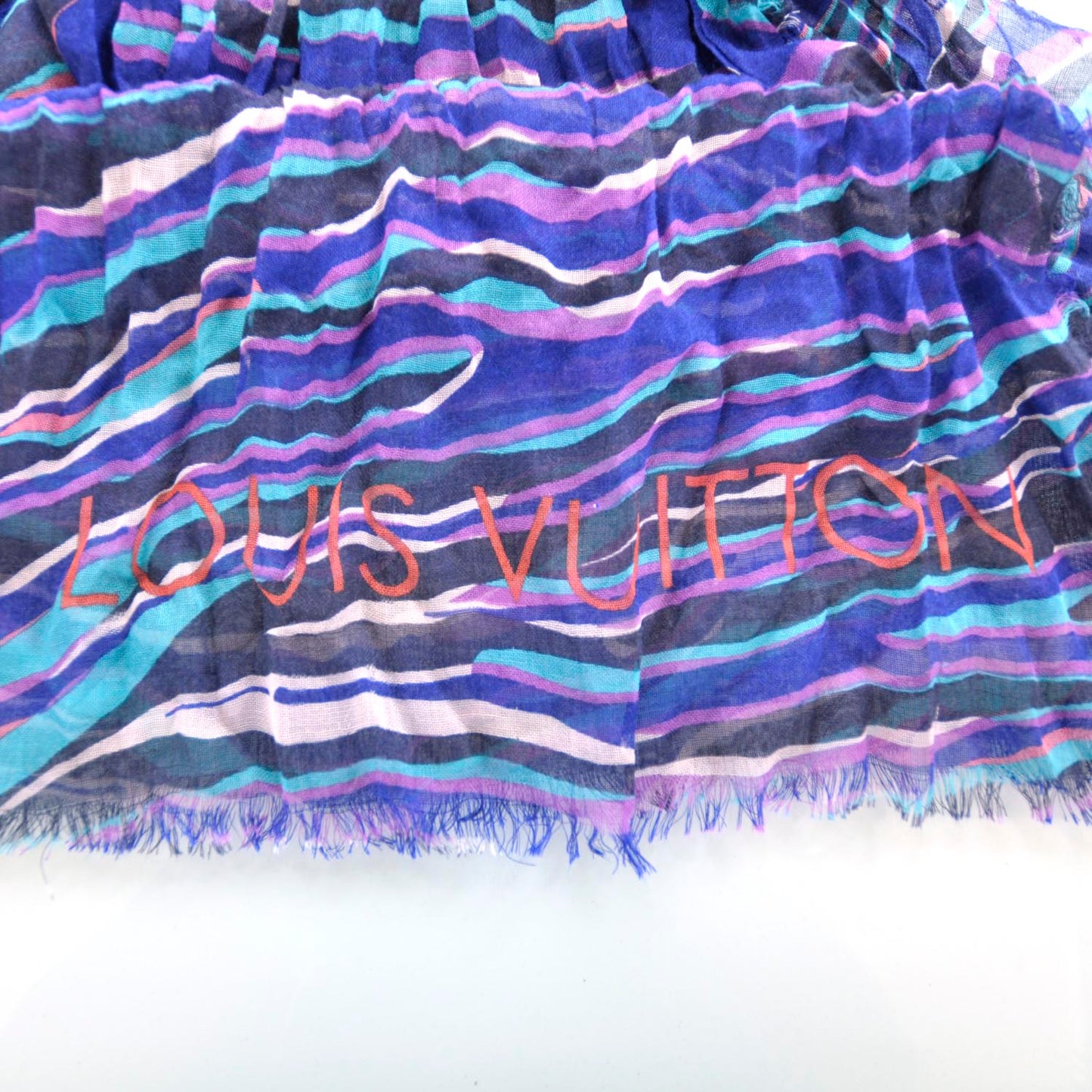 Cashmere Silk Zebra Stole Blue Lagoon
