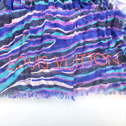 Louis Vuitton Cashmere Silk Zebra Stole Blue Lagoon 5 of 5