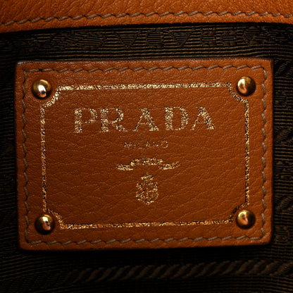 Prada Vitello Daino Side Zip Shopper Tote Caramel 6 of 15