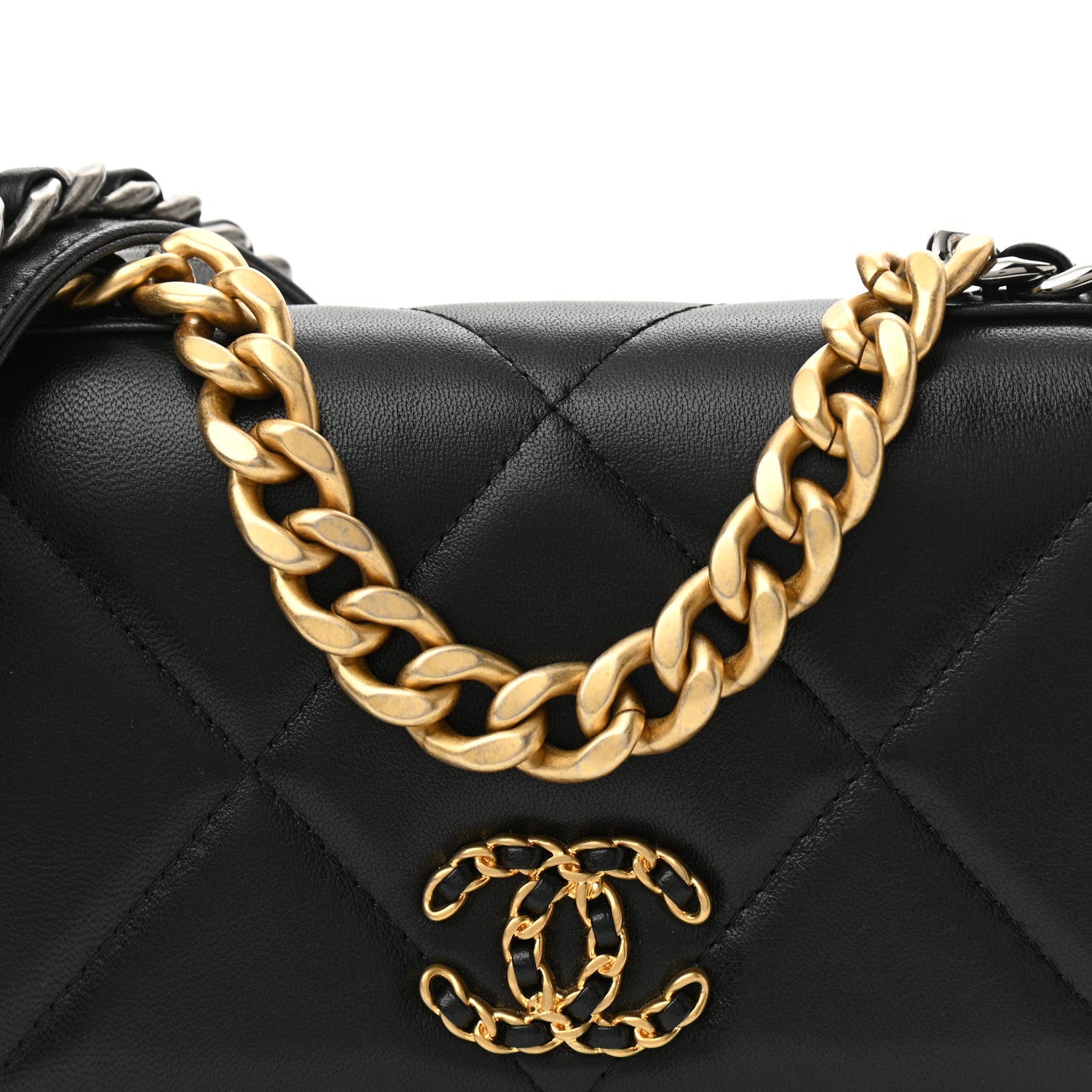 Chanel Lambskin Quilted Chanel 19 Wallet On Chain WOC Black 9 of 12