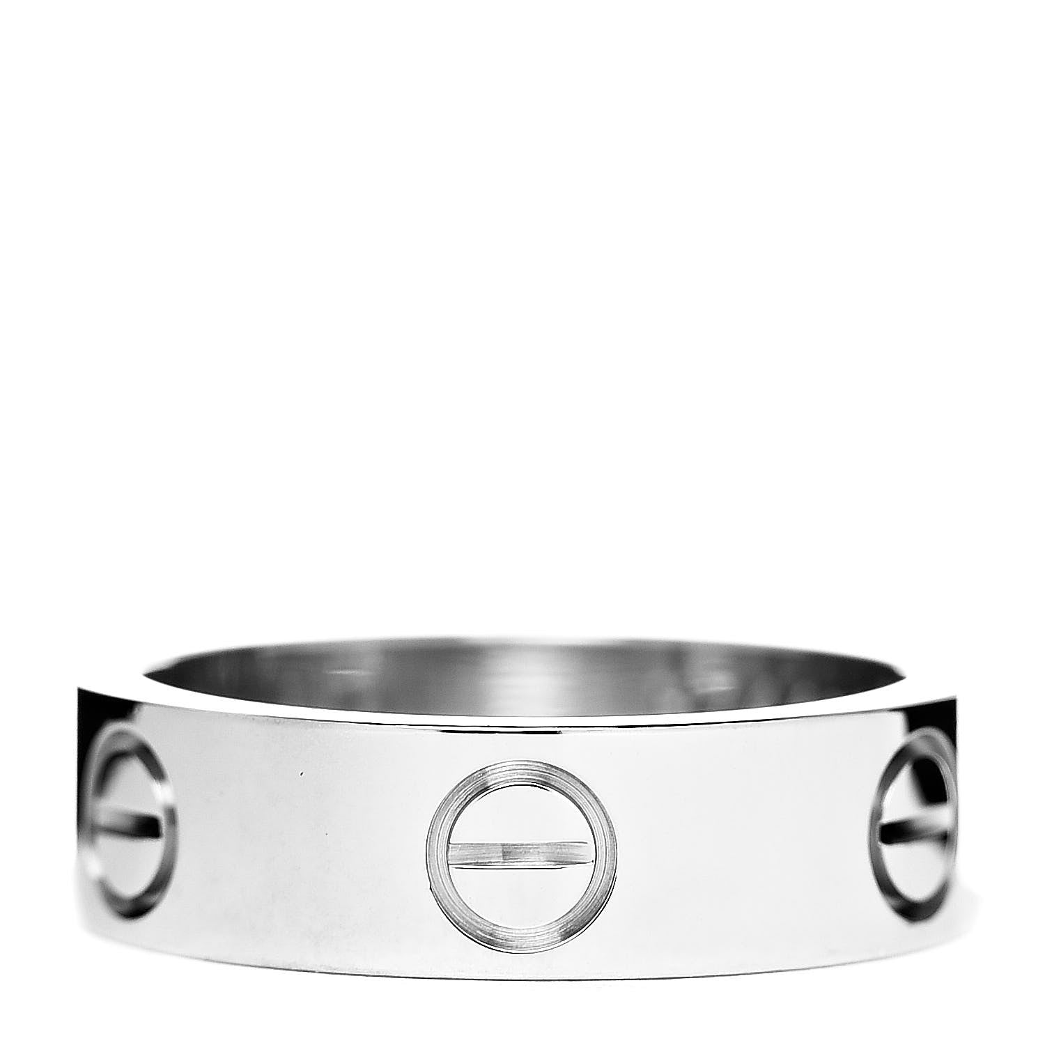 Cartier 18K White Gold 5.5mm LOVE Ring 54 6.75 1 of 4