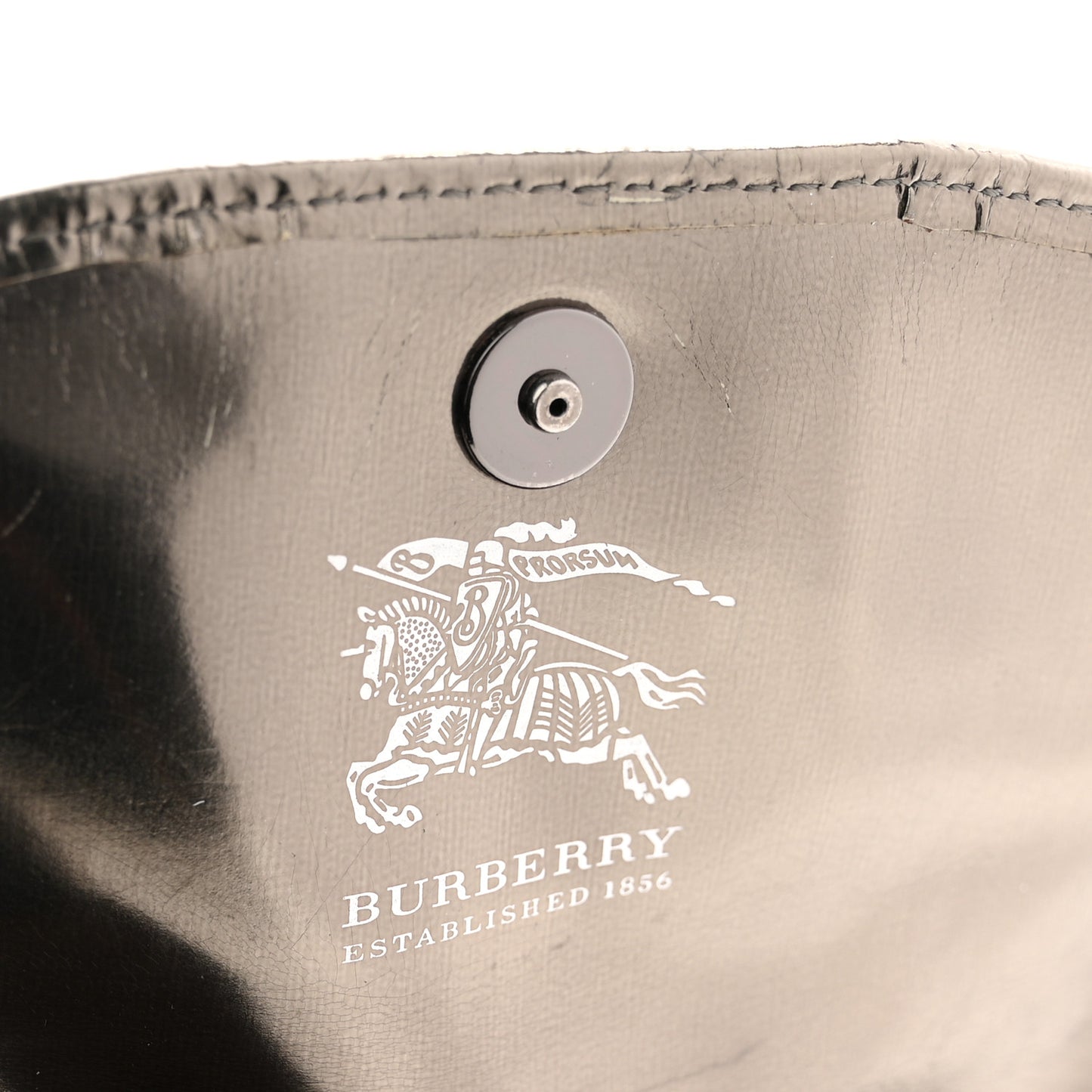 Patent Nova Check Mini Crossbody Bag Pewter