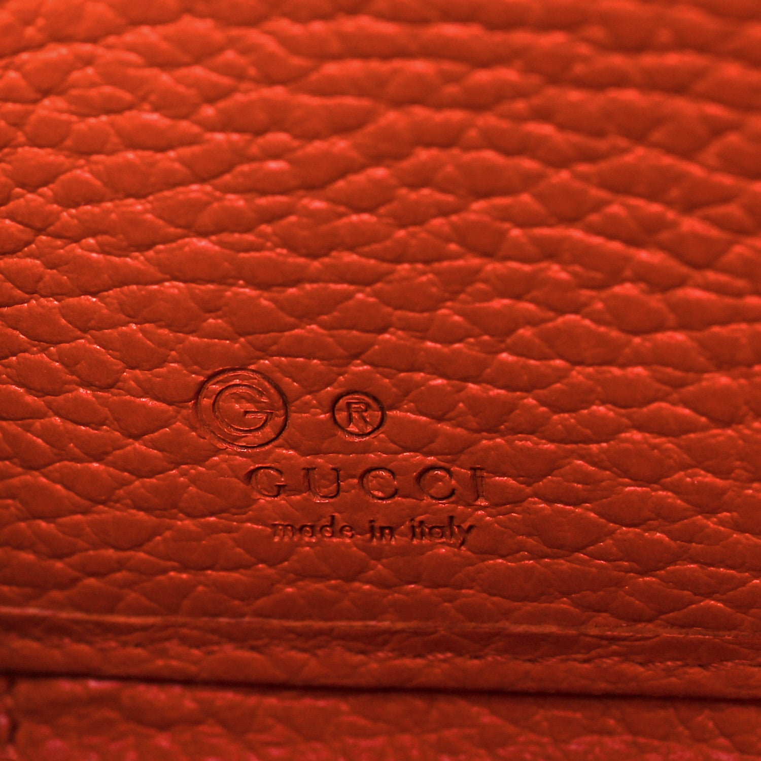 Gucci Monogram Dollar Calfskin Zip Around Wallet Beige Ebony Sun Orange 6 of 8
