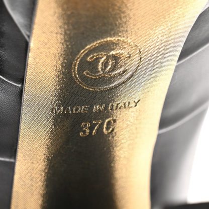 Chanel Calfskin Knee High Boots 37 Black 6 of 8