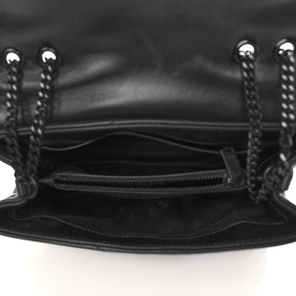 Saint Laurent Calfskin Y Quilted Monogram Monochrome Small Loulou Chain Satchel Black 5 of 6