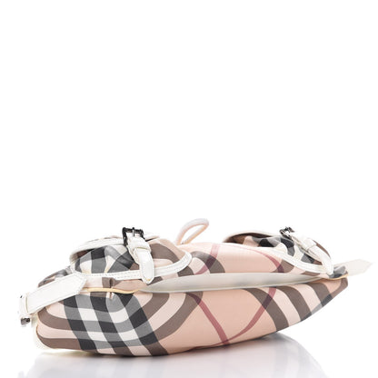 Burberry Patent Supernova Check Front Pocket Small Bag White 4 of 16