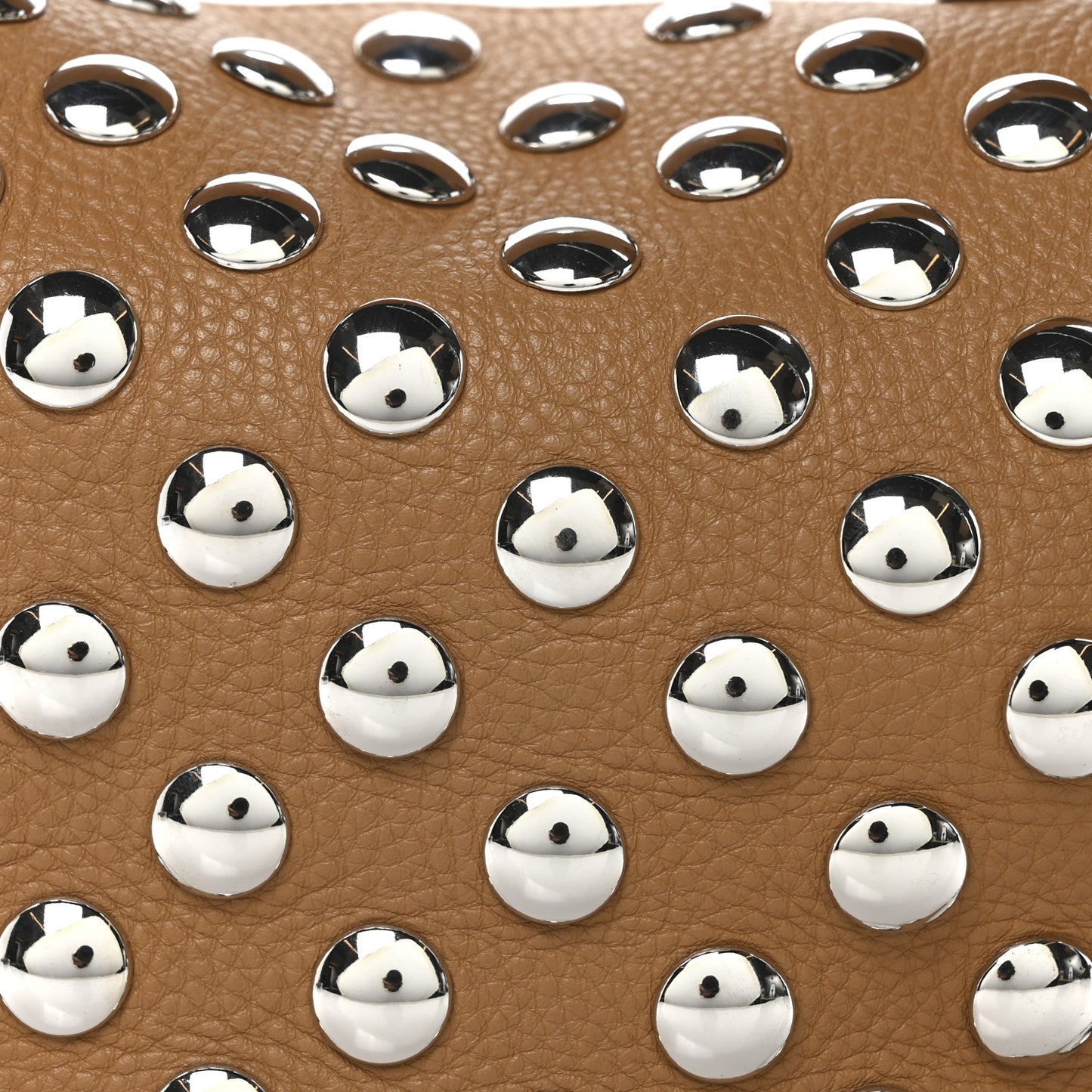 Pebbled Sport Calfskin Studded Elena Nougat