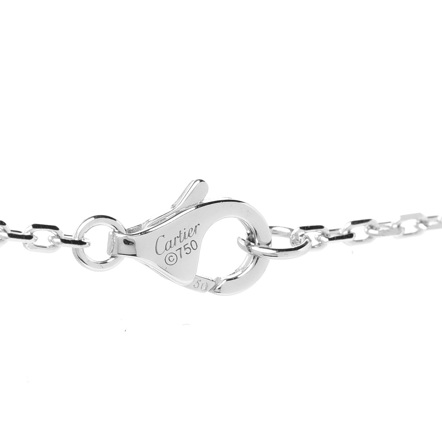Cartier 18K White Gold Diamond Interlocking LOVE Paved Necklace 4 of 6