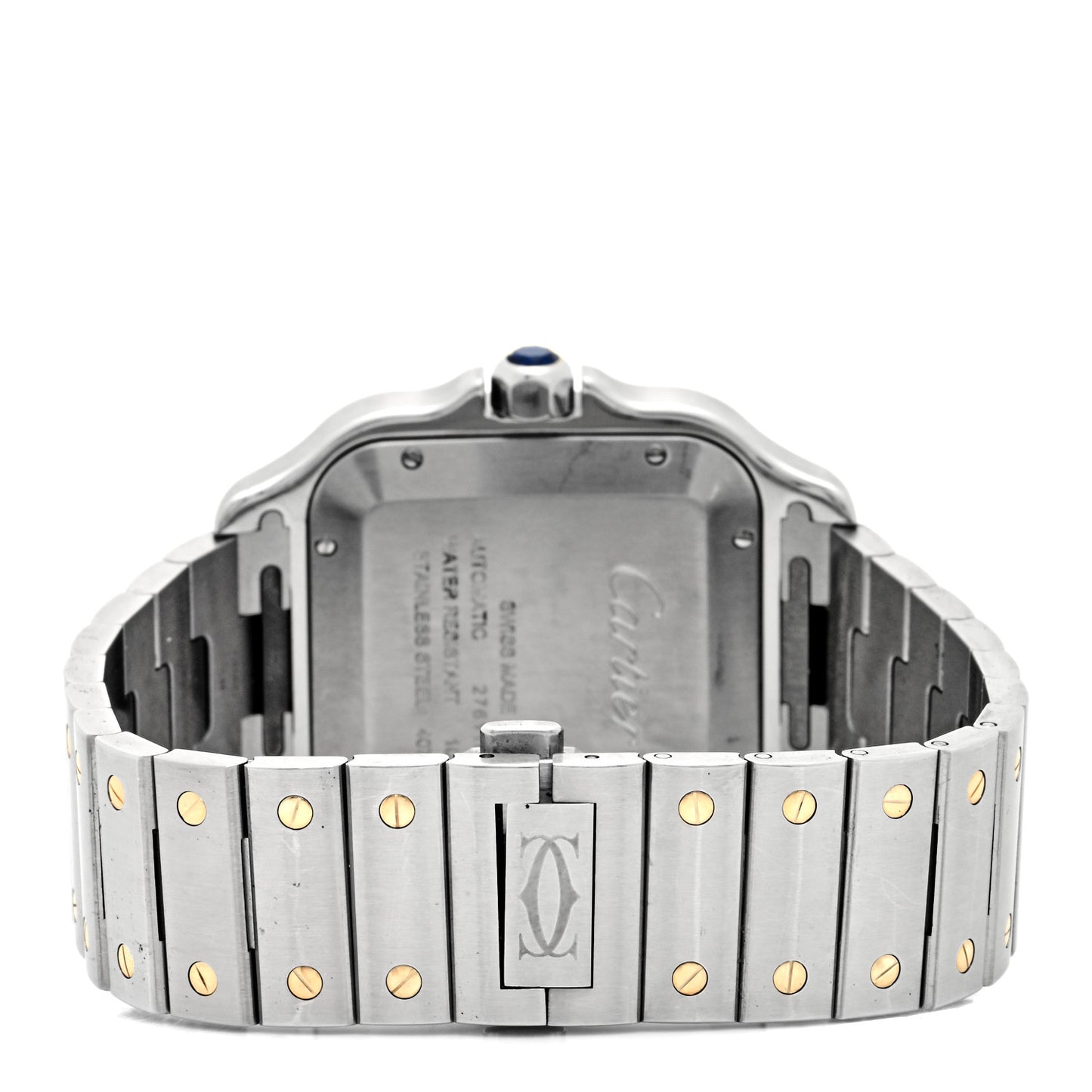 Stainless Steel 18K Yellow Gold 39.8mm Santos De Cartier Automatic Watch