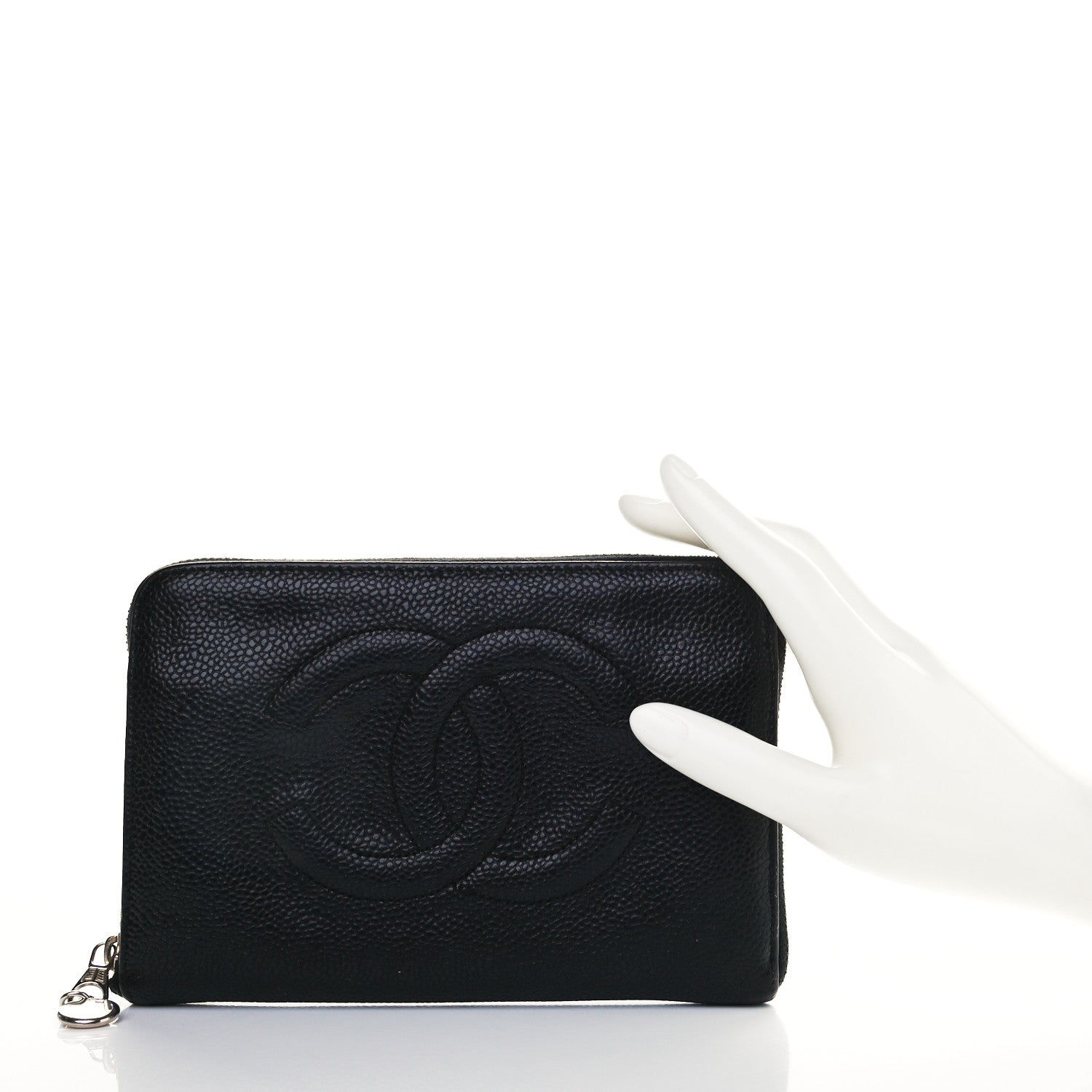 Chanel Caviar Large Timeless CC Zip Around Wallet Black 2 of 12