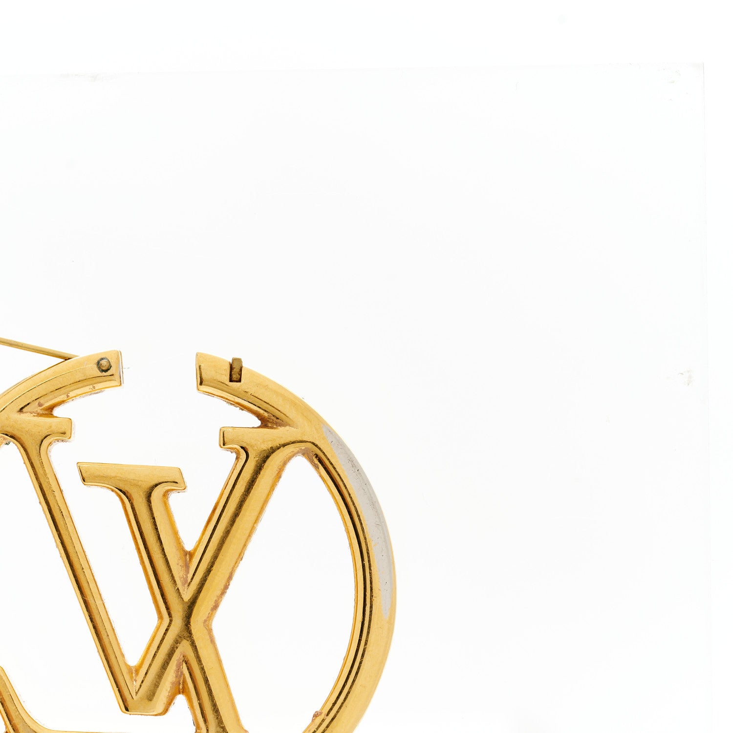 Louis Vuitton Metal Louise Hoop Earrings Gold 4 of 5