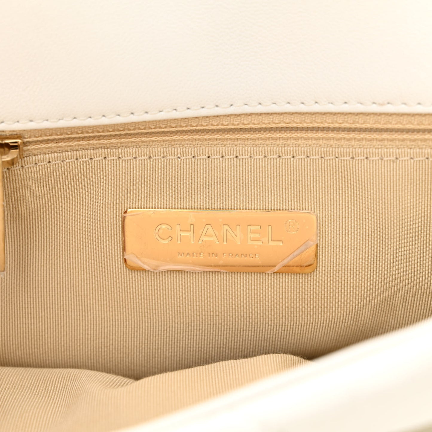 Goatskin Quilted Large Chanel 19 Flap White