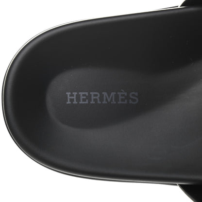 Hermes Calfskin Mens Chypre Sandals 42 Black 6 of 9