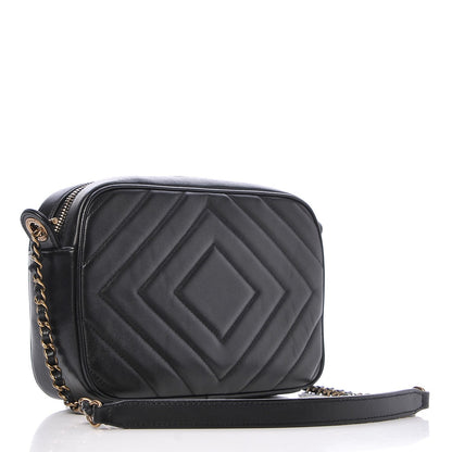 Chanel Lambskin Chevron Quilted Pyramid CC Camera Case Black 3 of 8