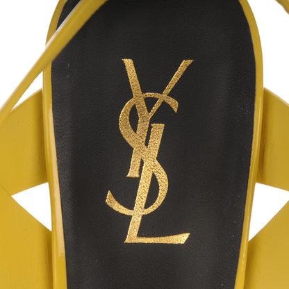 Saint Laurent Vitello Vernice Tribute 75 Platform Sandals 40.5 Citron 7 of 9