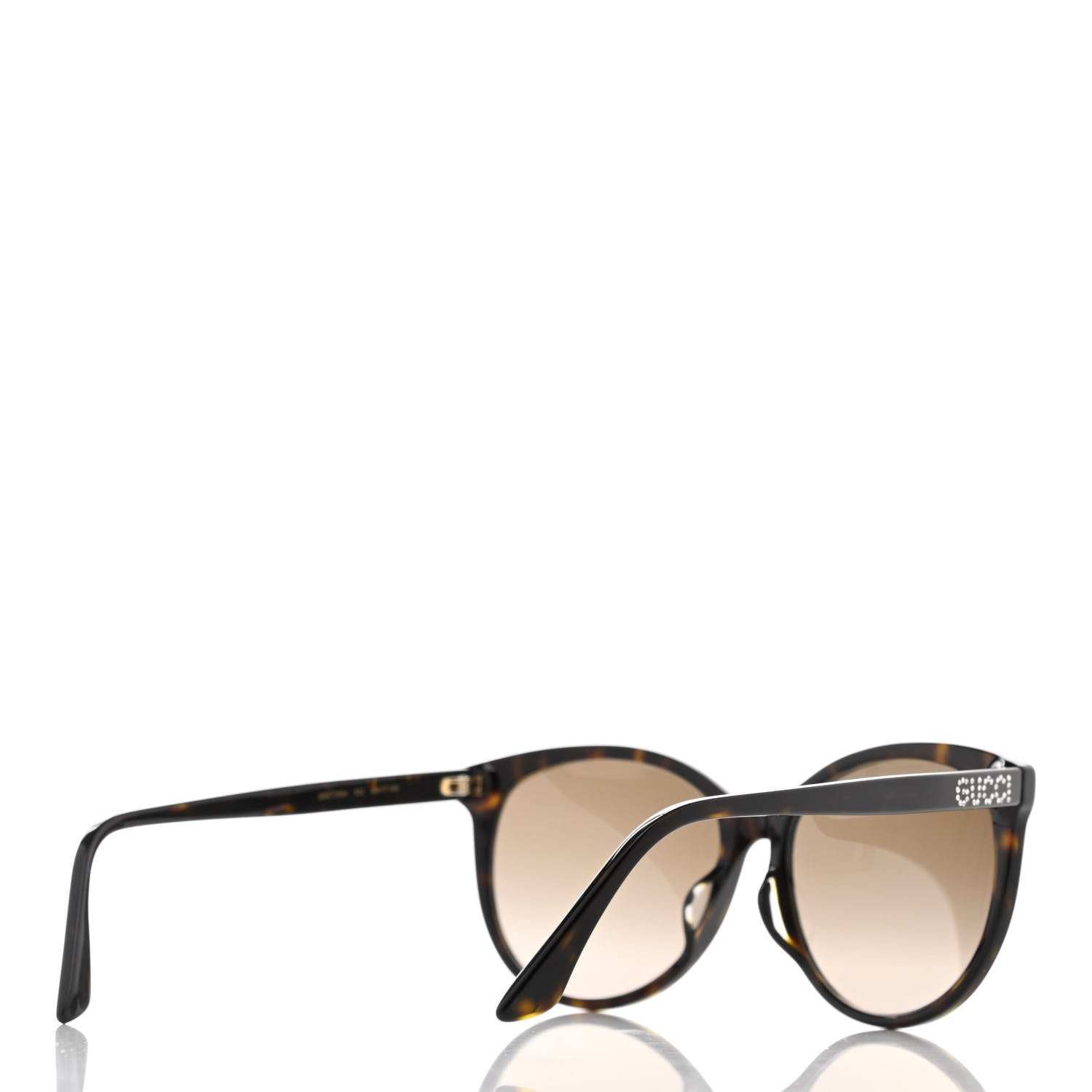 Gucci Acetate Round Frame Crystal Sunglasses GG0729SA Brown 4 of 8