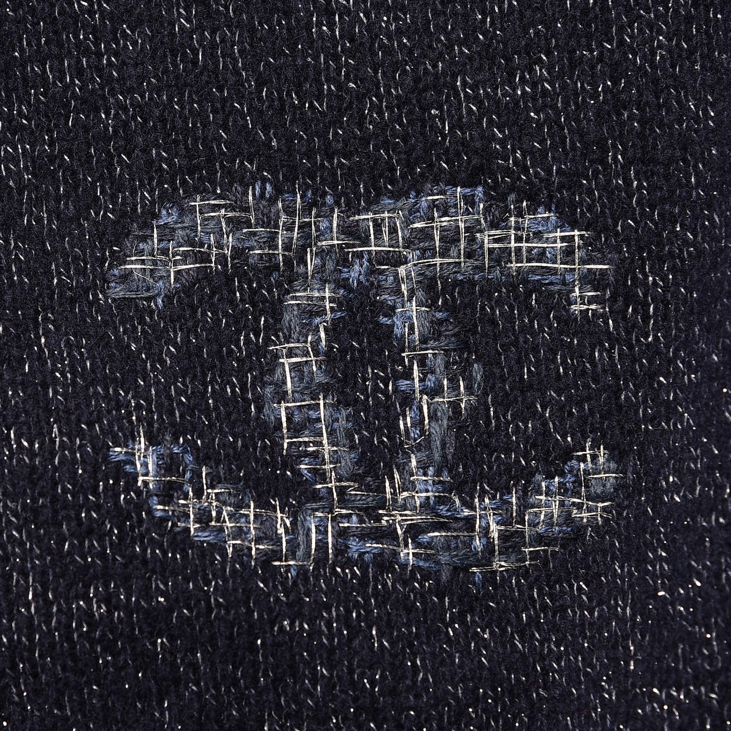 Cashmere Silk Tweed CC Scarf Blue