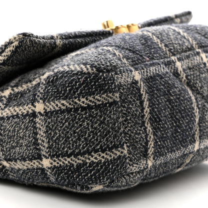 Chanel Tweed Quilted Medium Chanel 19 Flap Grey Navy 9 of 10