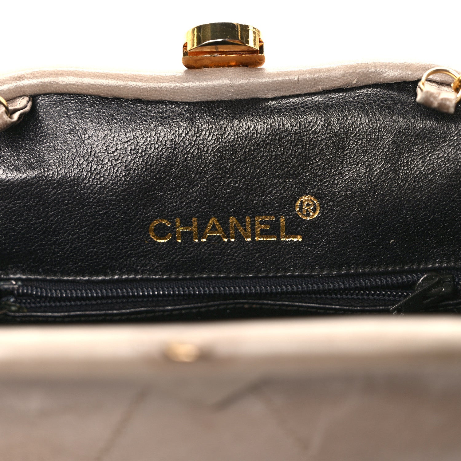 Chanel Lambskin Diamond Quilted Kisslock Frame Bag Beige 6 of 11