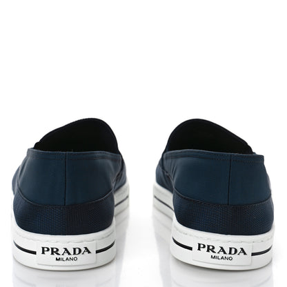 Prada Technical Nylon Triangle Logo Mens Slip On Sneakers 12 Oltremare 4 of 10