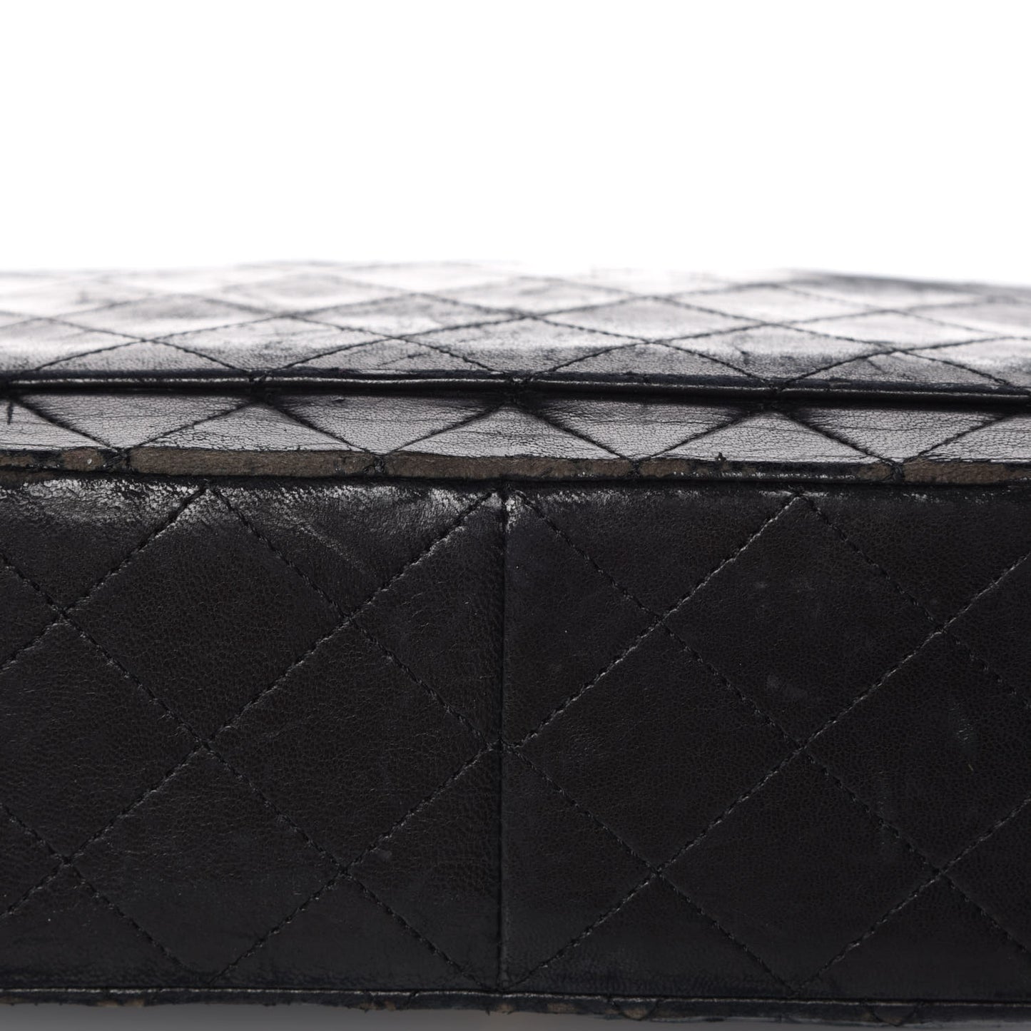 Lambskin Quilted Medium Double Flap Black