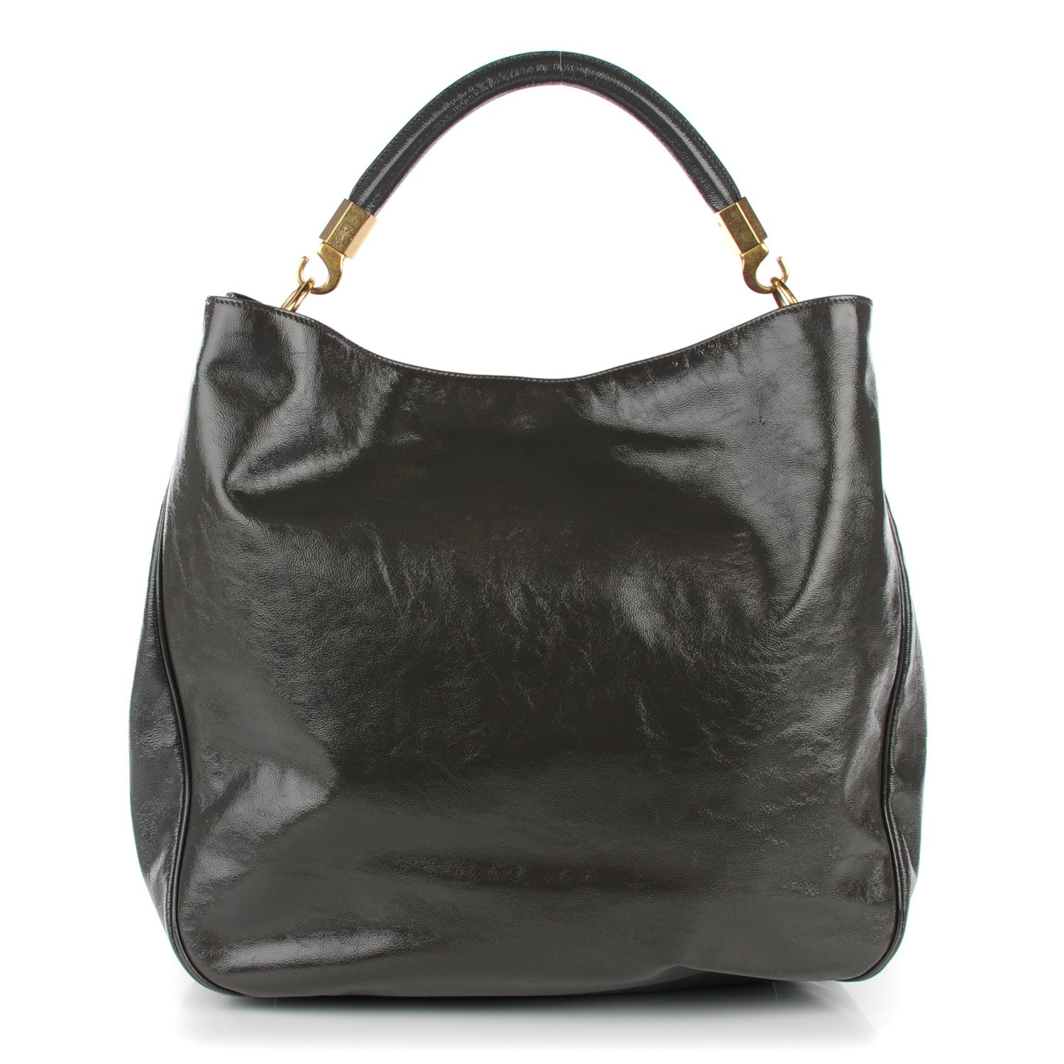 Saint Laurent Textured Patent Large Roady Hobo Grey 1 of 7