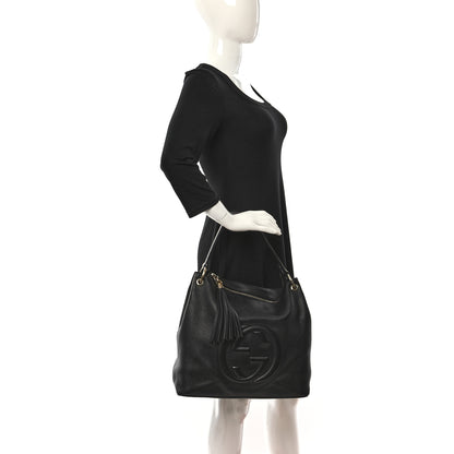 Gucci Pebbled Calfskin Large Soho Hobo Black 2 of 16