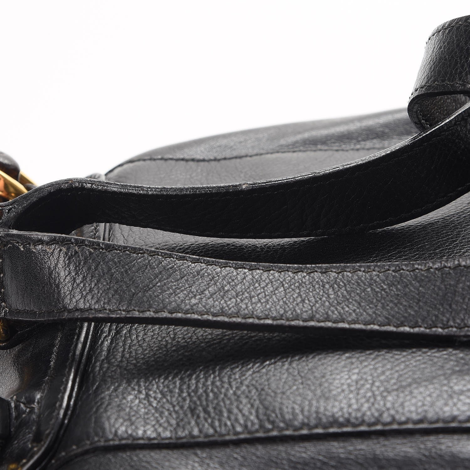 Gucci Calfskin Bamboo Backpack Black 9 of 13