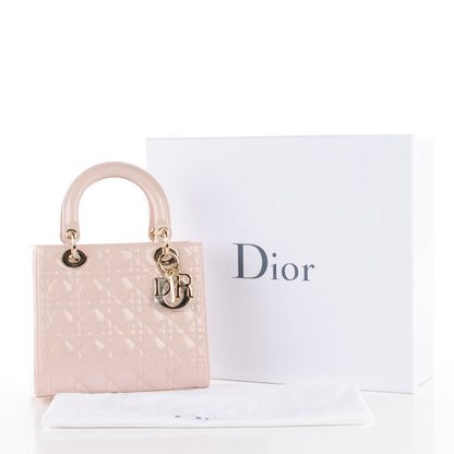 Christian Dior Patent Cannage Medium Lady Dior Rose Clair 9 of 9