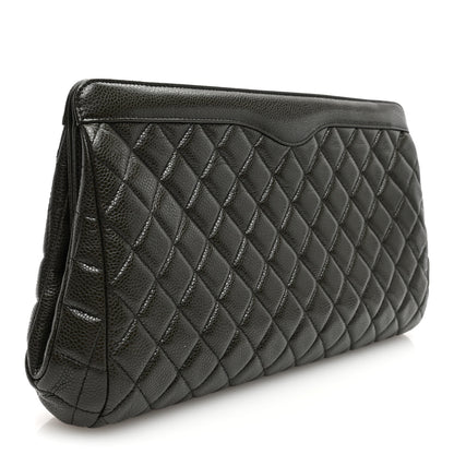 Chanel Caviar Quilted Clutch Dark Khaki 3 of 7