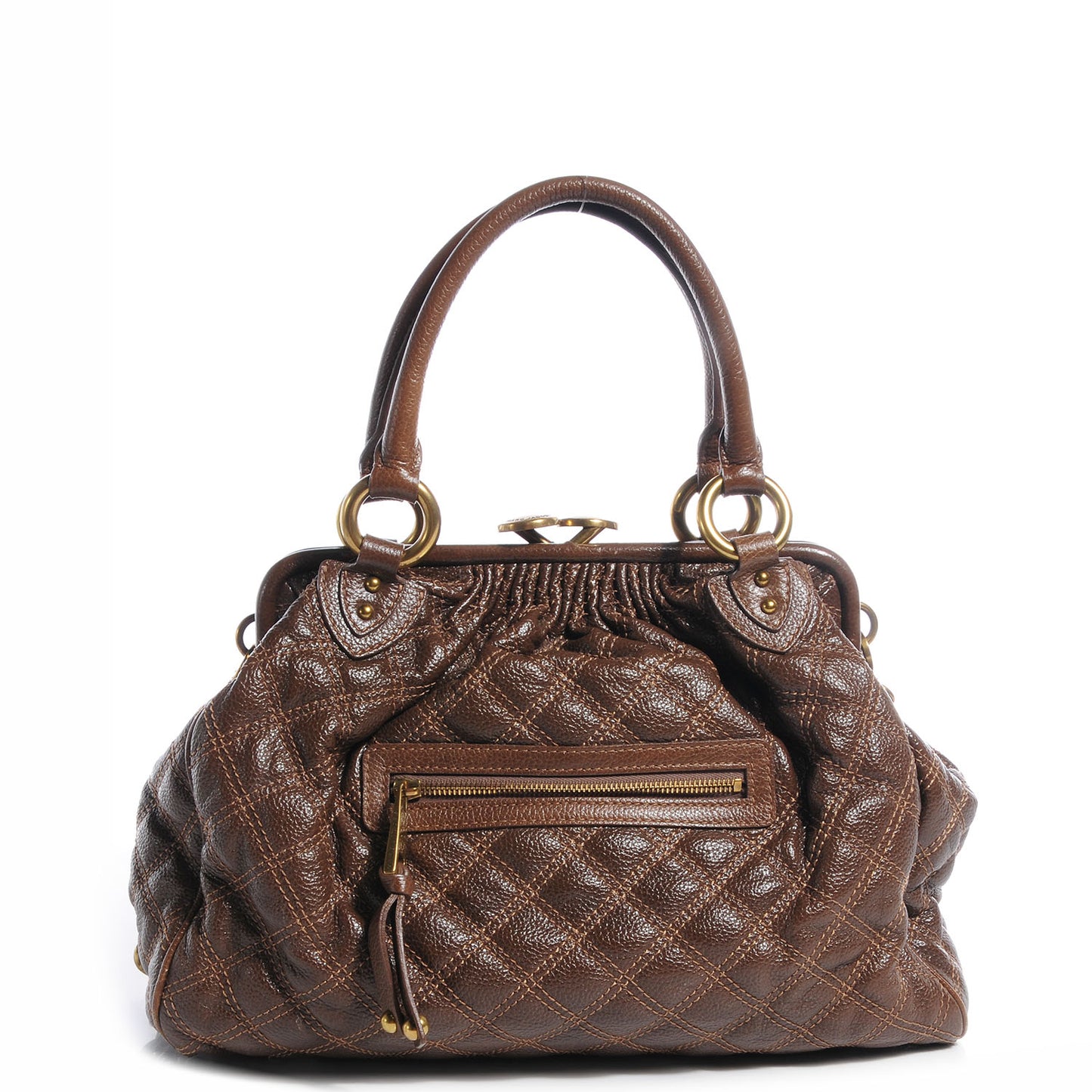 Quilted Leather Stam Taupe
