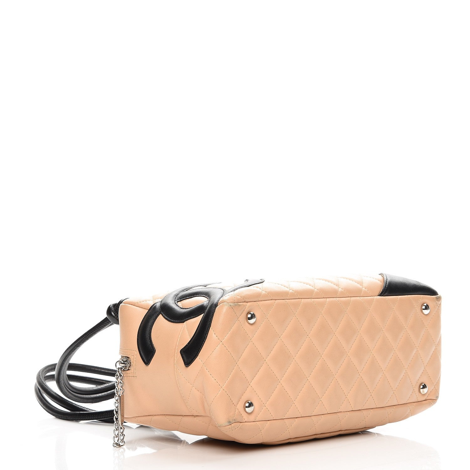 Chanel Calfskin Quilted Large Cambon Bowler Beige Black 4 of 17