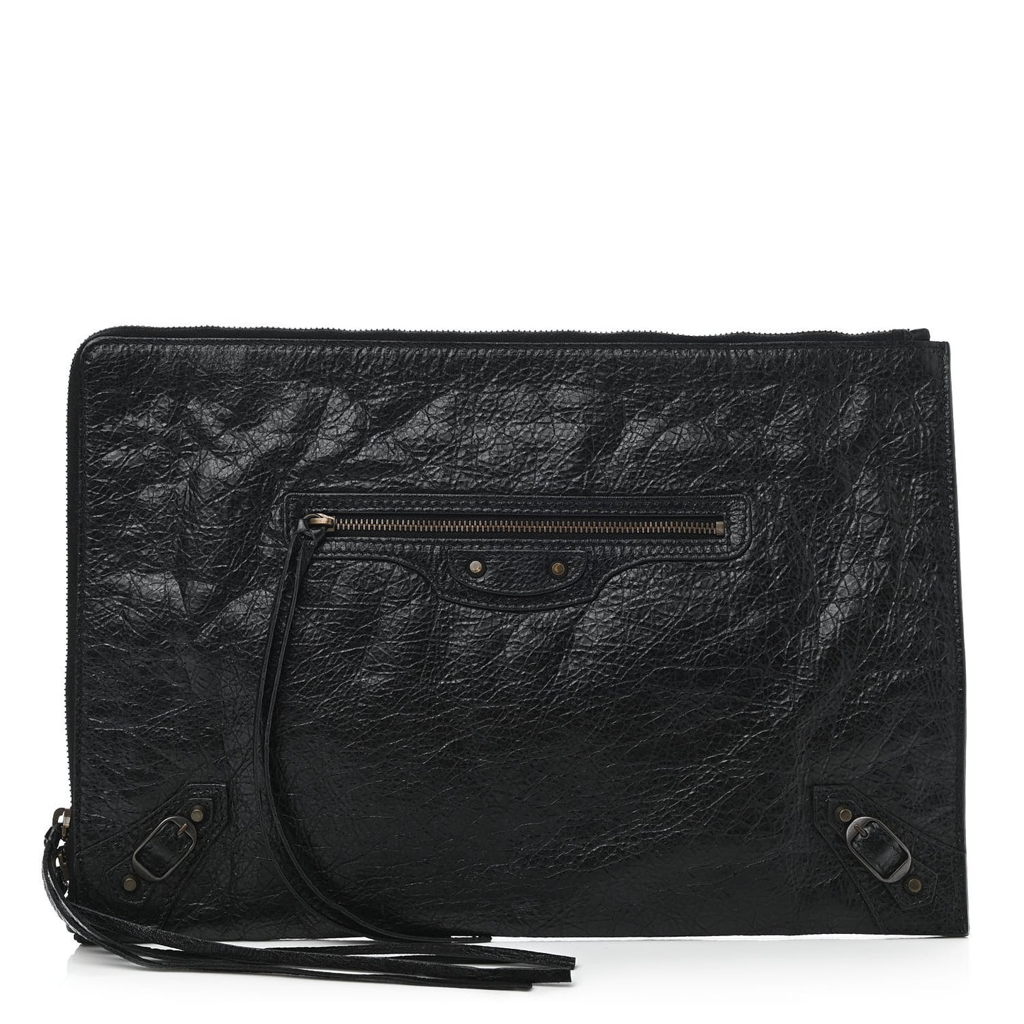 Agneau Classic Hardware Small Pouch Black