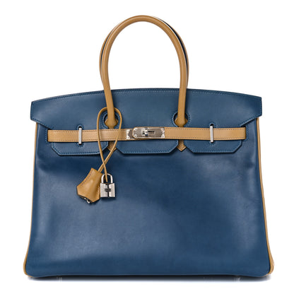 Hermes Box Horseshoe Birkin 35 Bleu de Prusse Curry 1 of 15