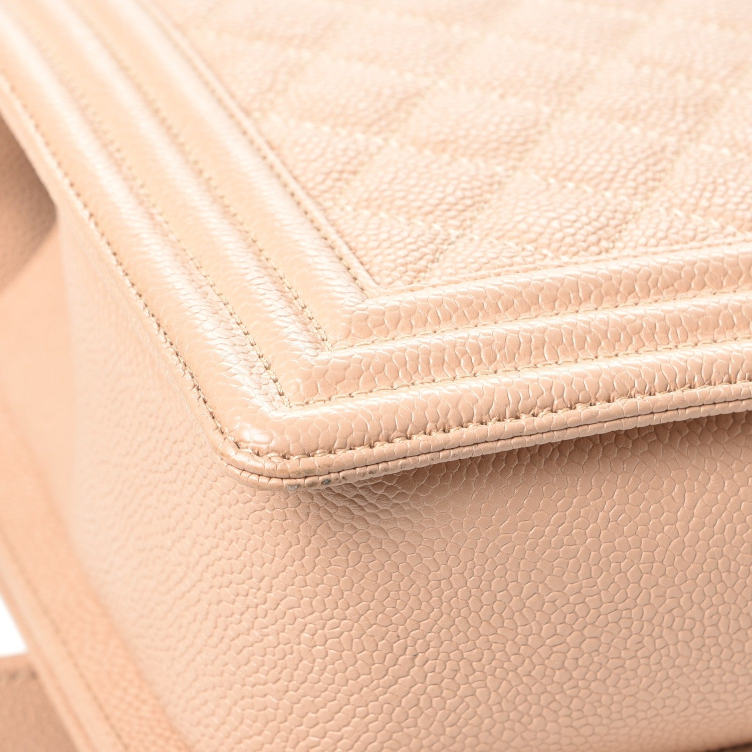 Chanel Caviar Quilted New Medium Boy Flap Light Beige 11 of 13
