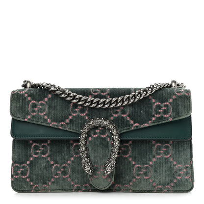 Gucci Velvet Moon Calfskin Crystal GG Monogram Small Dionysus Shoulder Bag Avio Dusty Pink Black Diamond 1 of 12