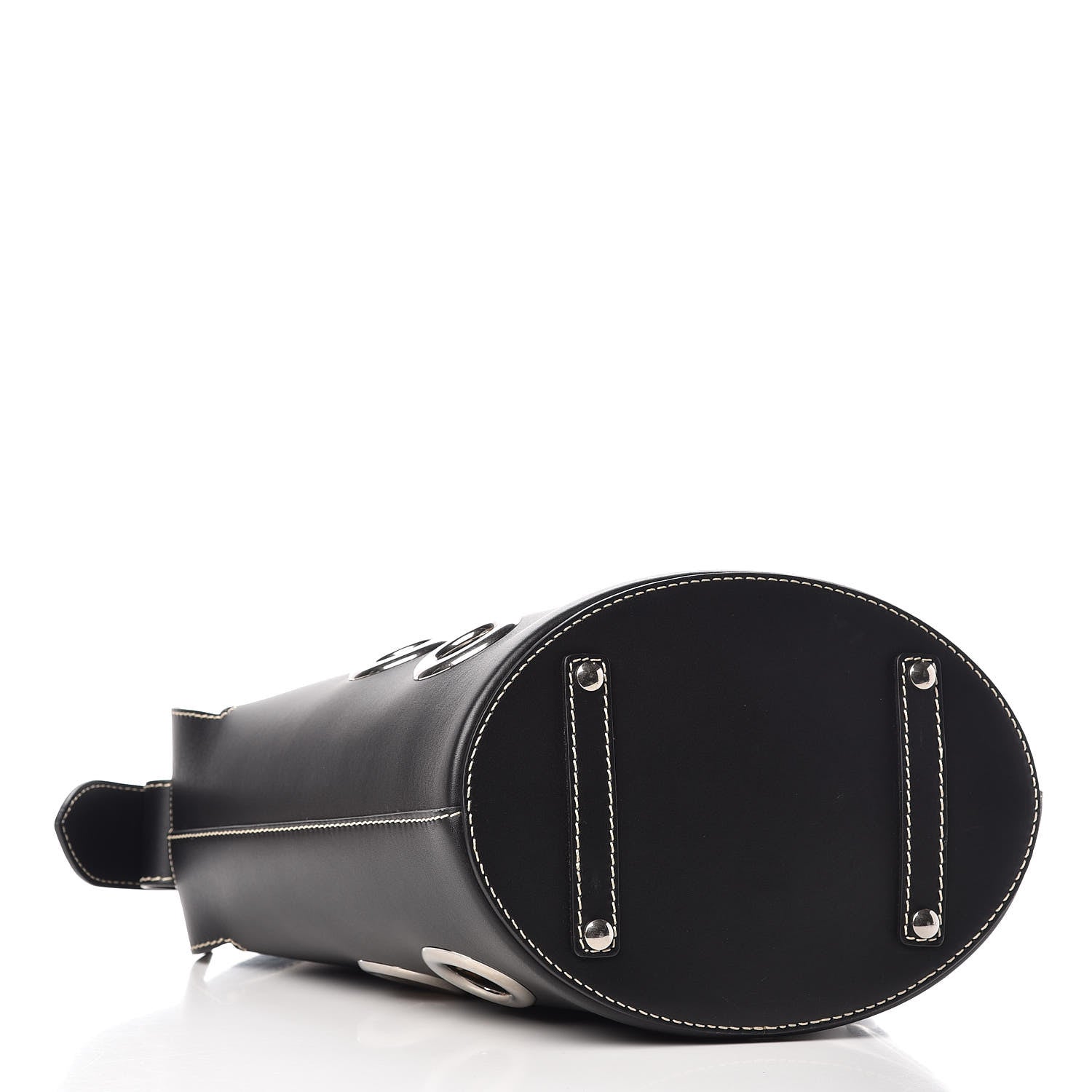 Burberry Calfskin Grommet Medium Bucket Bag Black 4 of 12