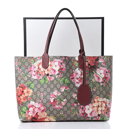 Gucci GG Supreme Monogram Blooms Medium Reversible Tote Beige Multicolor Dry Rose 22 of 22