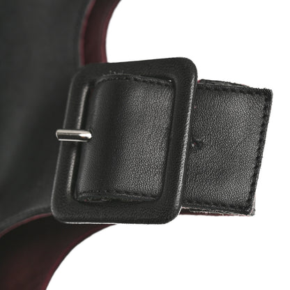 Chanel Lambskin Patent Cut Out Buckle Cap Toe Knee High Boots 35.5 Black 9 of 9