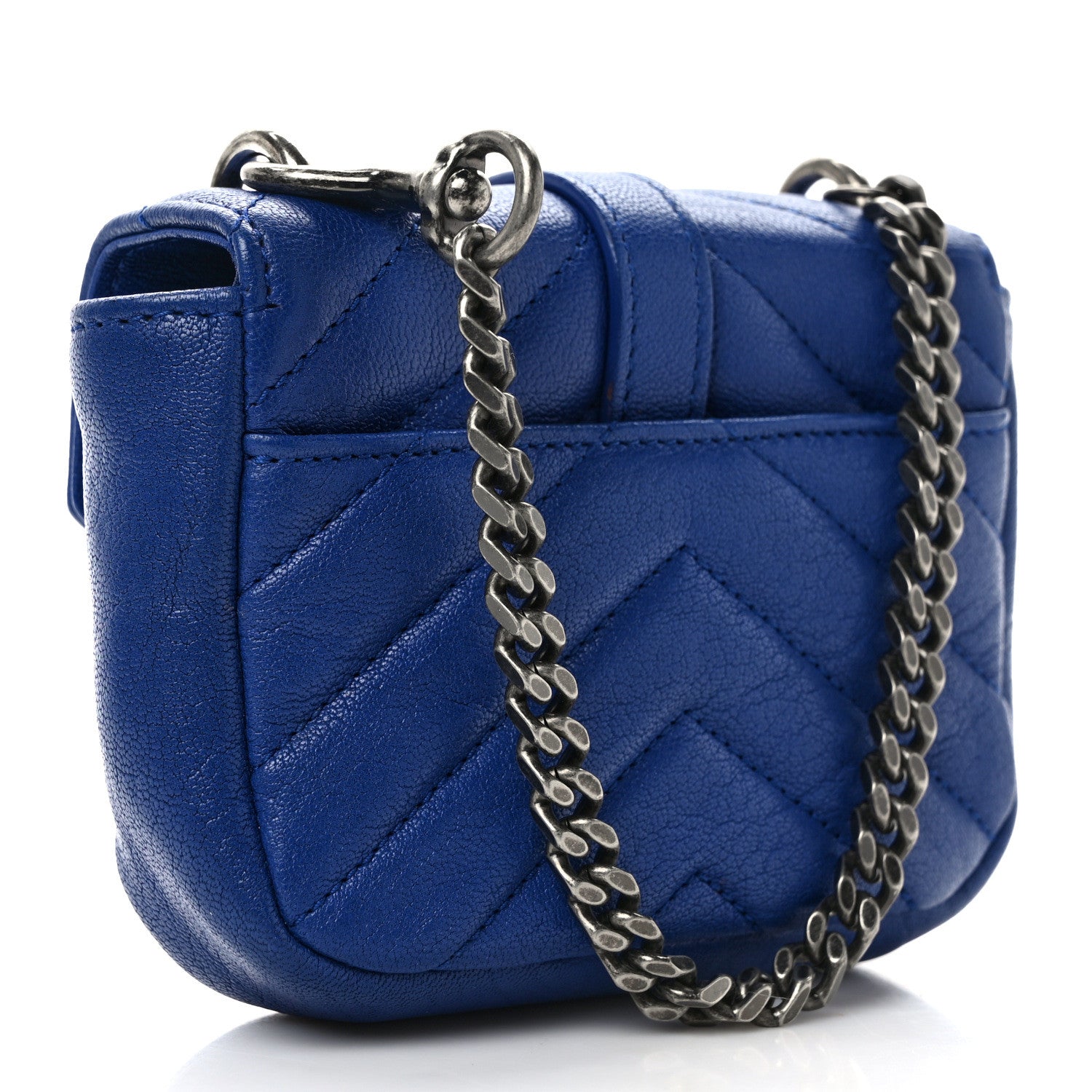Saint Laurent Sheepskin Matelasse Chevron Monogram Mini College Bag Poncho 3 of 10