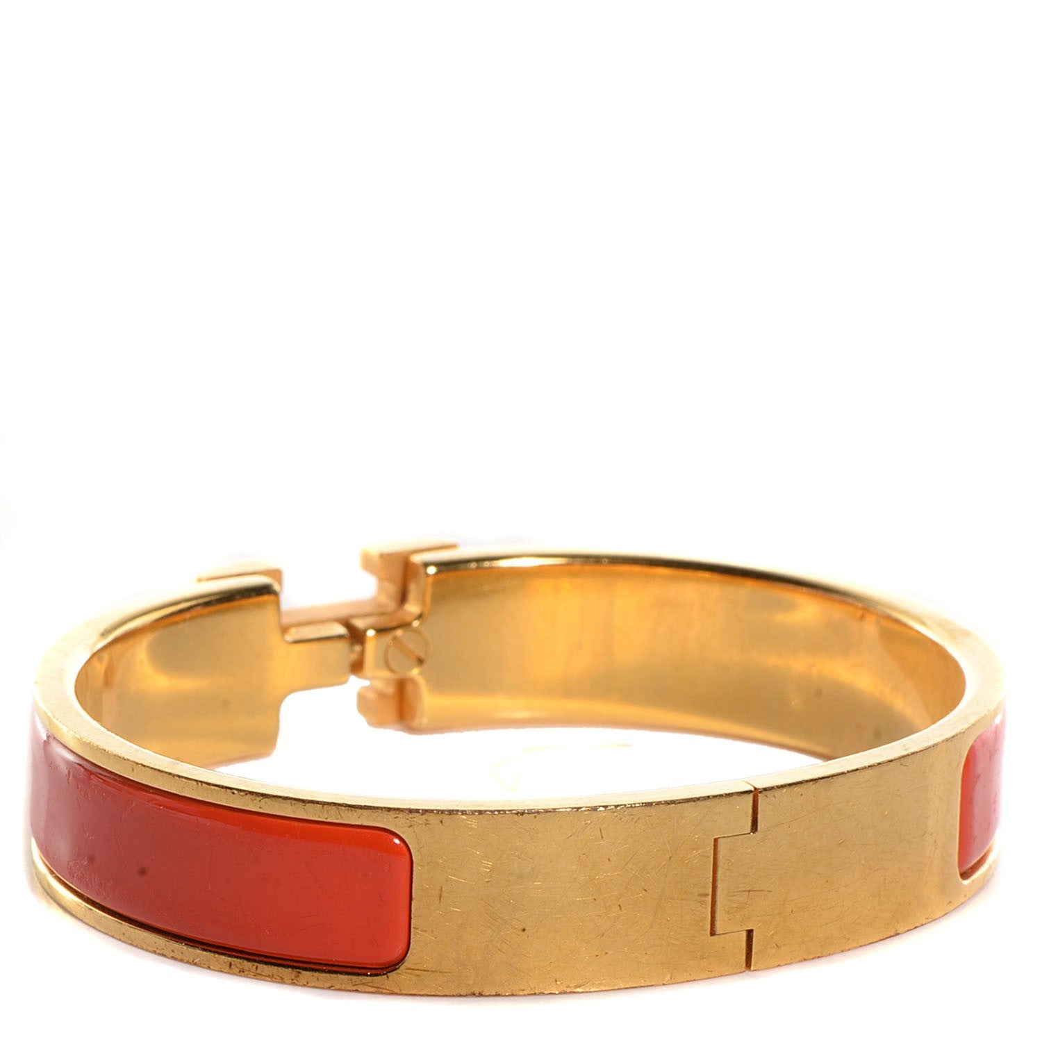 Hermes Enamel Narrow Clic Clac H Bracelet PM Orange 3 of 5